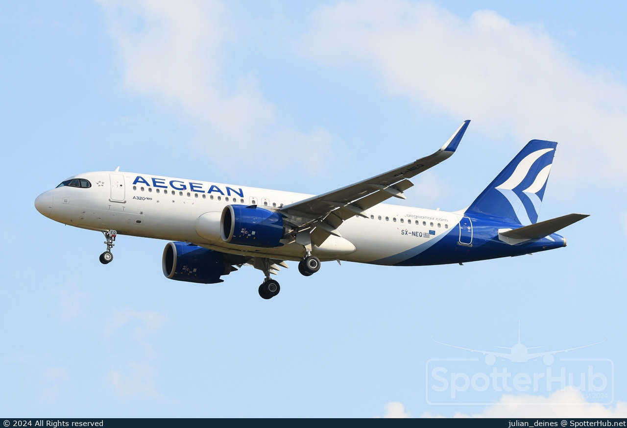 Photo of SX-NEQ - Airbus A320-271N operated by Aegean Airlines