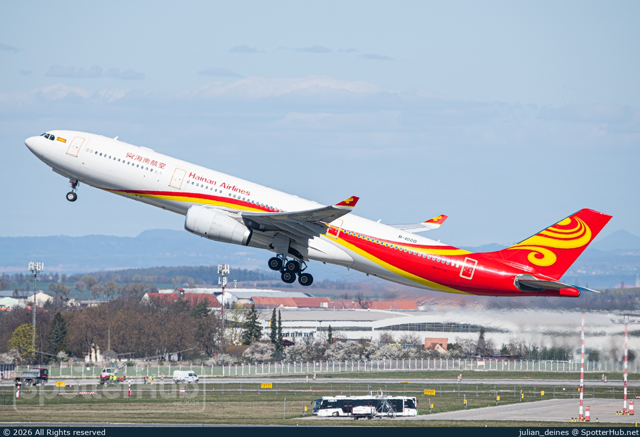 Photo of B-1020 - Airbus A330-343 operated by Hainan Airlines