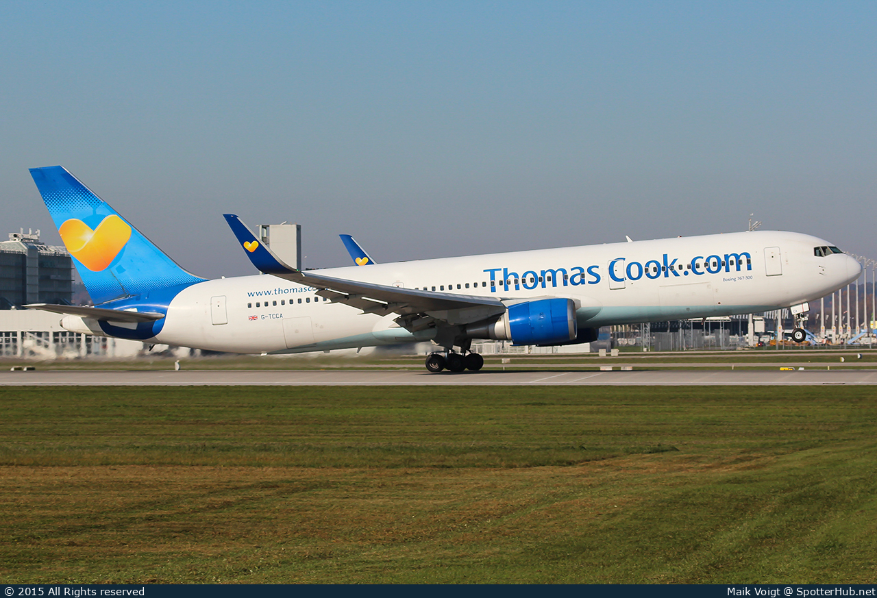 Photo of G-TCCA - Boeing 767-31K(ER) operated by Thomas Cook Airlines