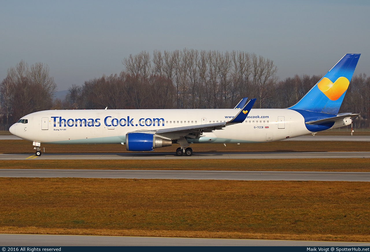 Photo of G-TCCB - Boeing 767-31K(ER) operated by Thomas Cook Airlines