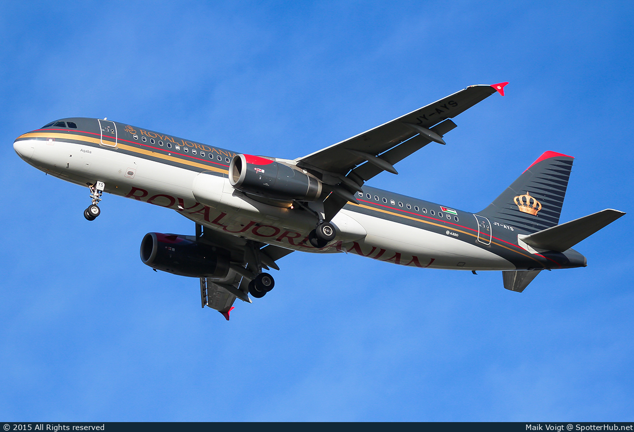 Photo of JY-AYS - Airbus A320-232 operated by Royal Jordanian Airlines