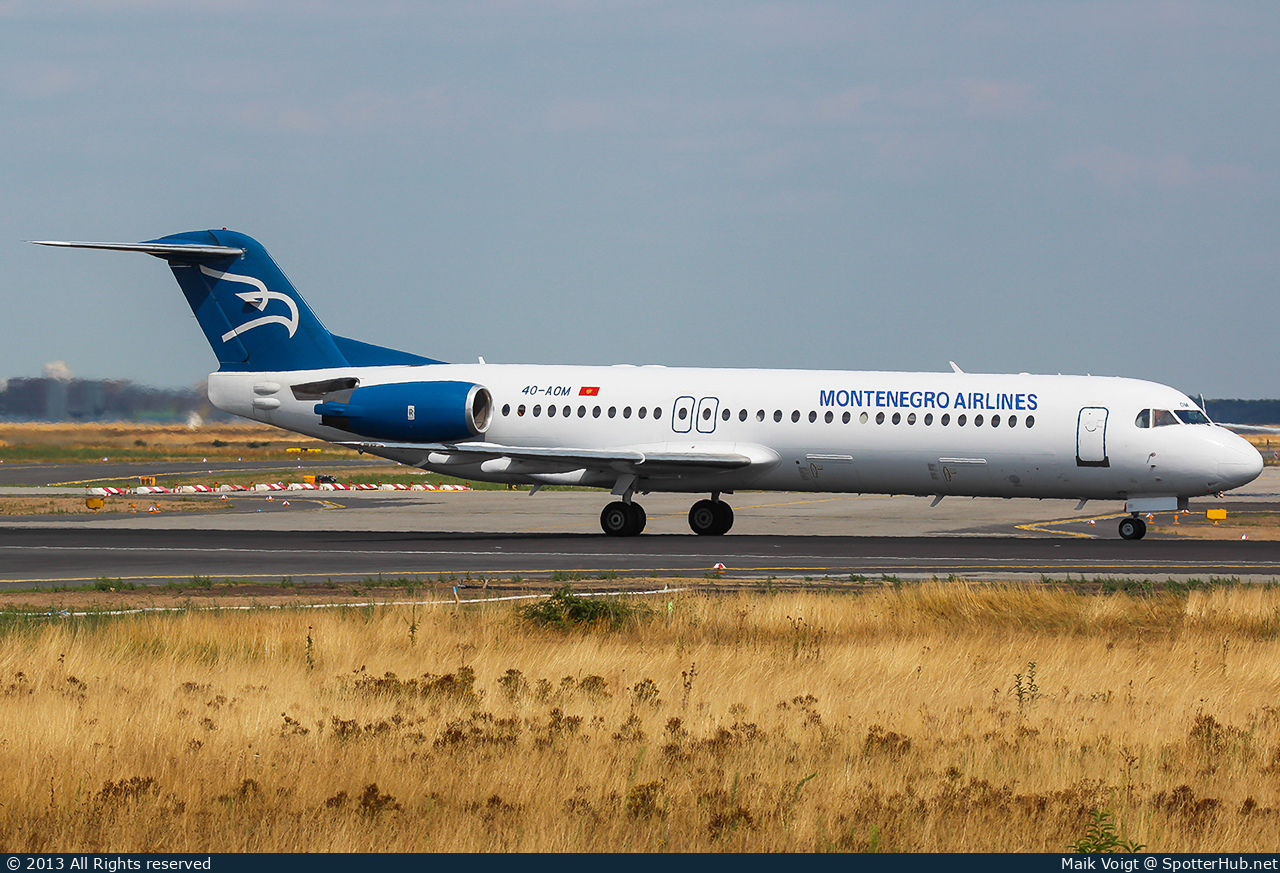 Photo of 4O-AOM - Fokker 100 operated by Montenegro Airlines