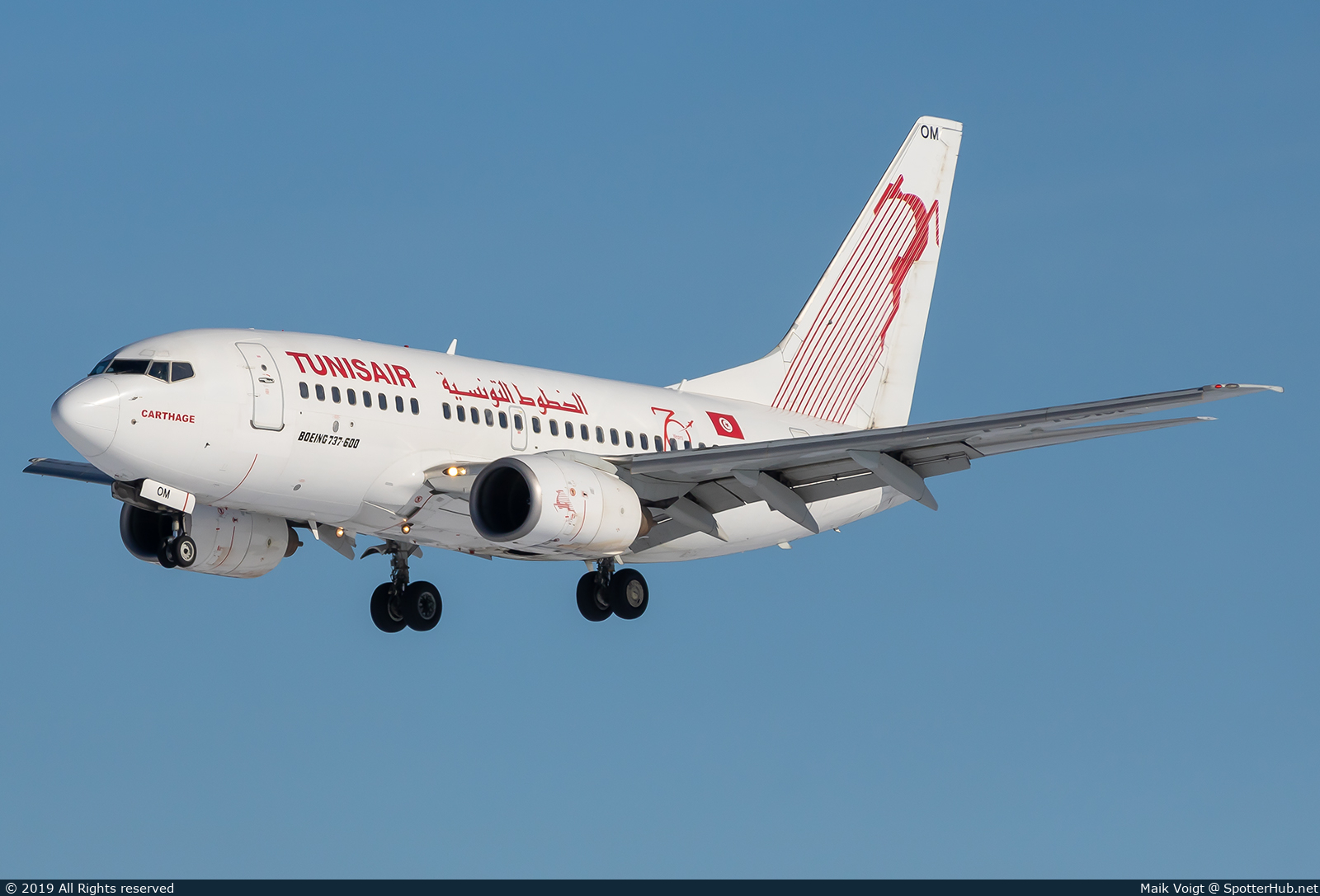 Photo of TS-IOM - Boeing 737-6H3 operated by Tunisair