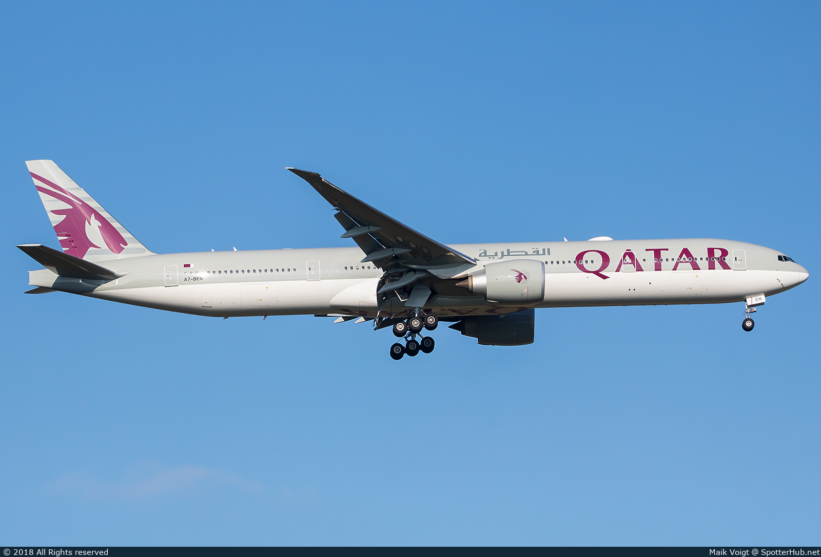 Photo of A7-BEN - Boeing 777-3DZ(ER) operated by Qatar Airways
