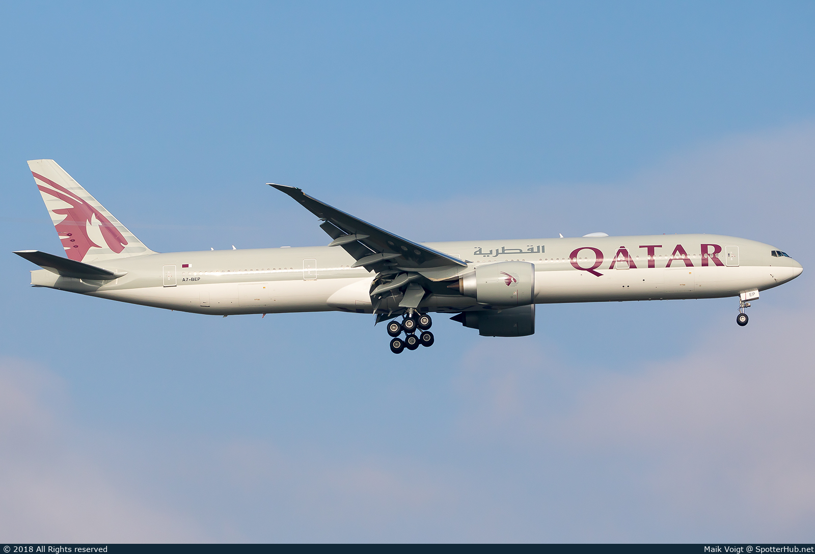 Photo of A7-BEP - Boeing 777-3DZ(ER) operated by Qatar Airways