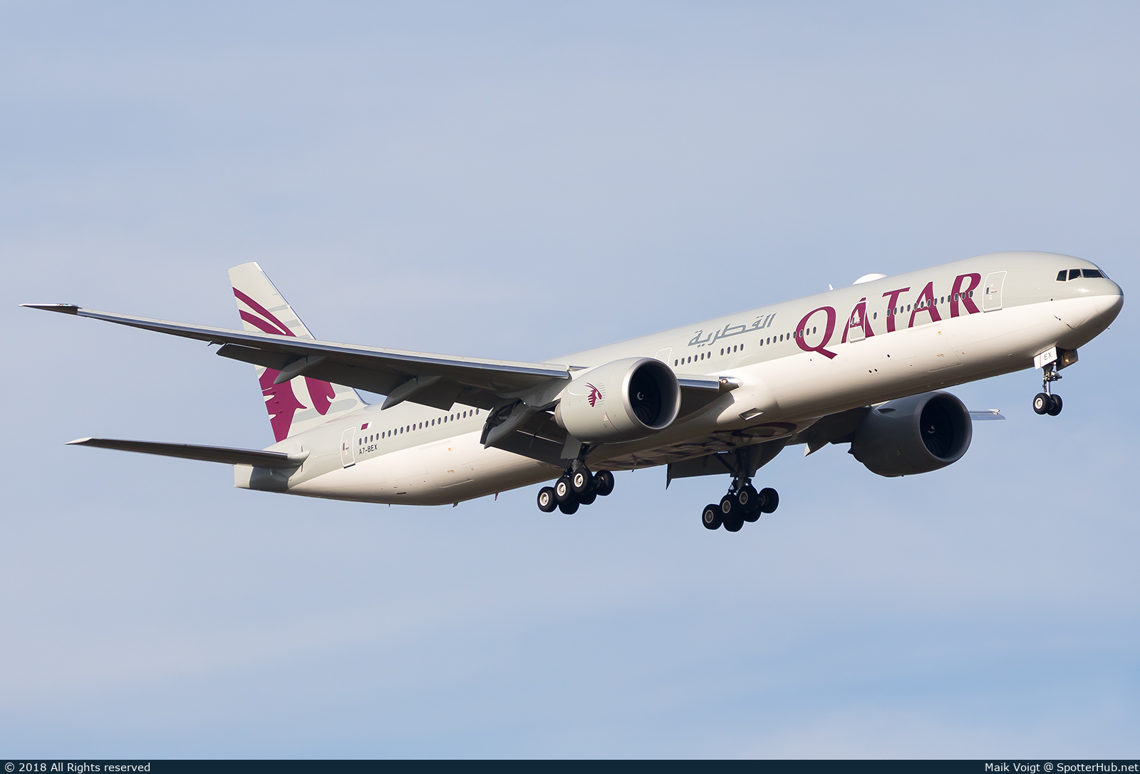 Photo of A7-BEX - Boeing 777-3DZ(ER) operated by Qatar Airways