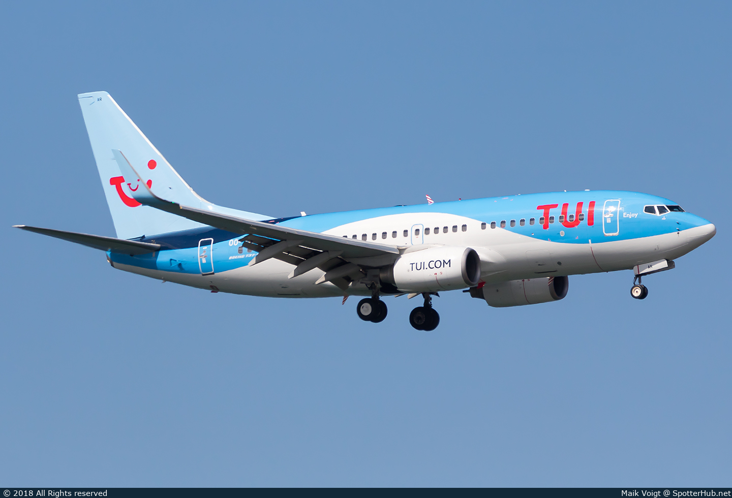 Photo of OO-JAR - Boeing 737-7K5 operated by TUI Airlines Belgium