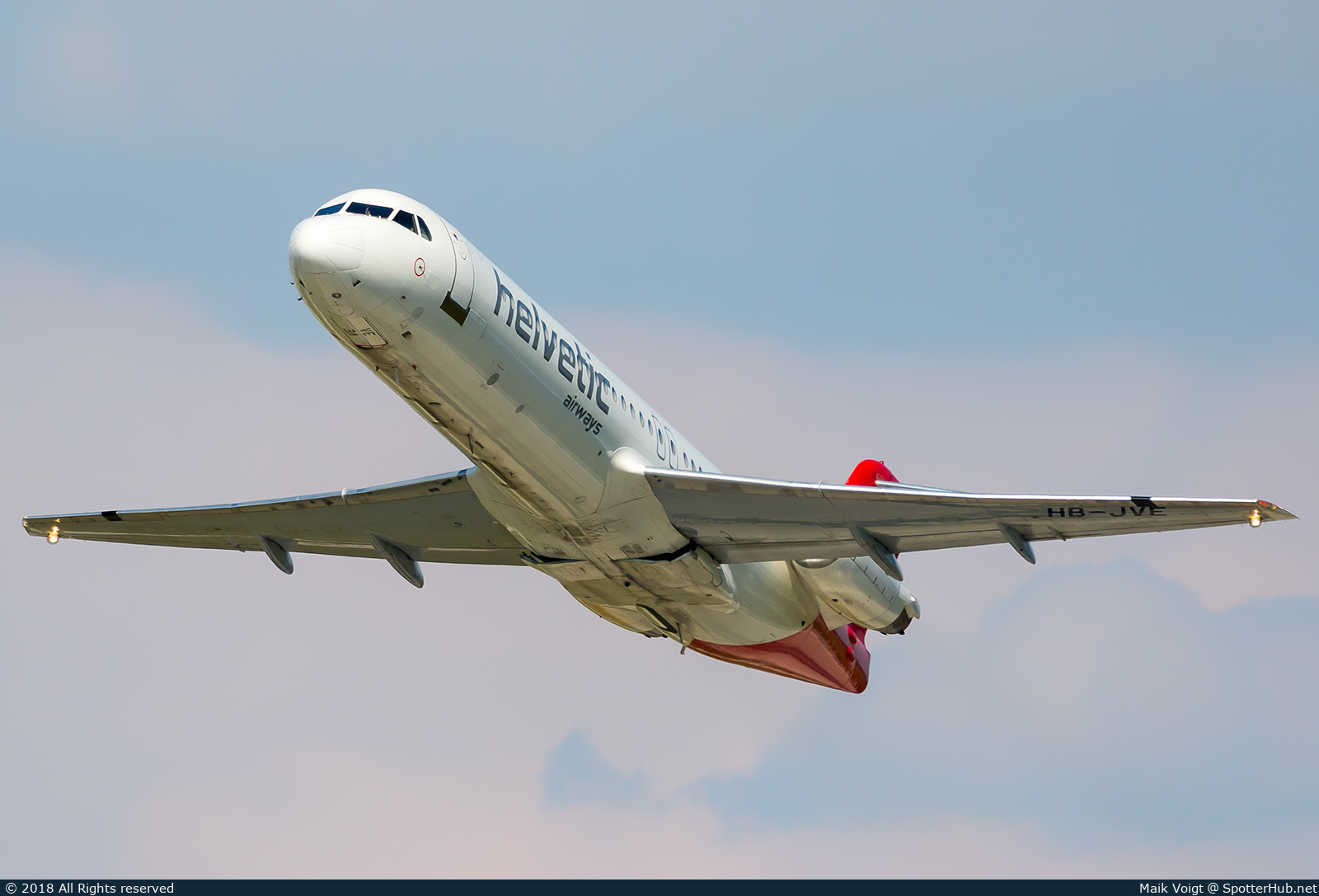 Photo of HB-JVE - Fokker 100 operated by Helvetic Airways