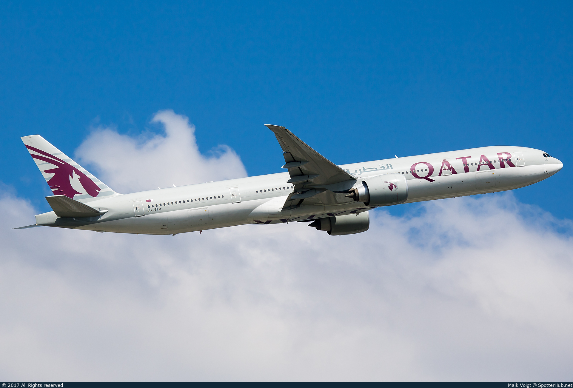 Photo of A7-BEA - Boeing 777-3DZ(ER) operated by Qatar Airways