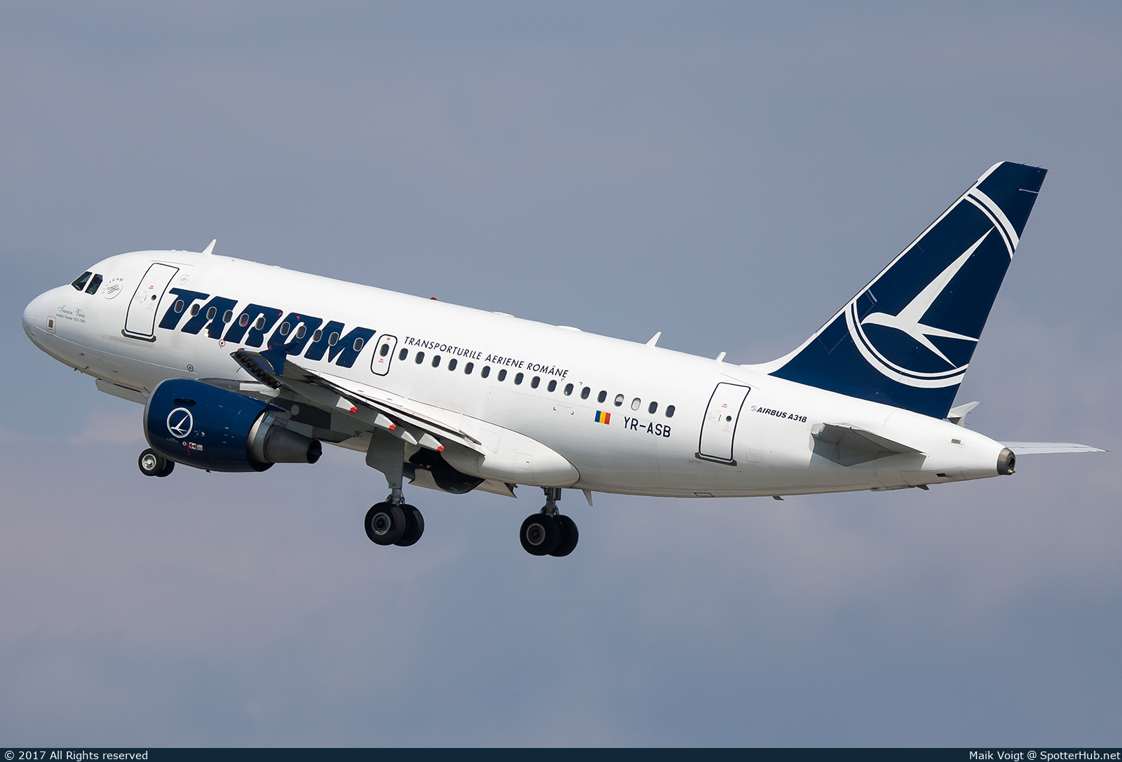 Photo of YR-ASB - Airbus A318-111 operated by Tarom - Romanian Air Transport