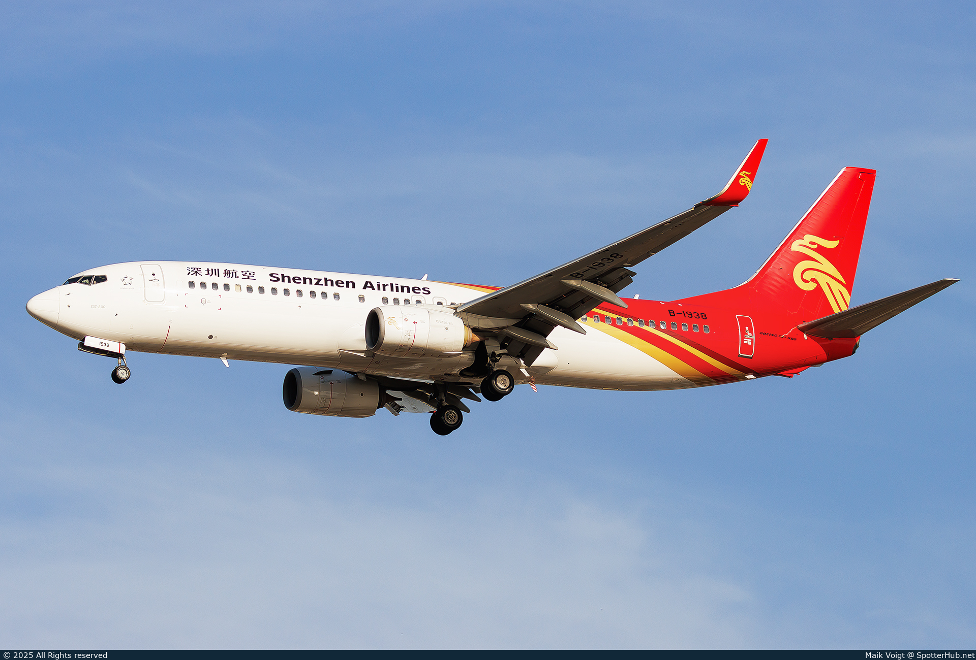 Photo of B-1938 - Boeing 737-87L operated by Shenzhen Airlines