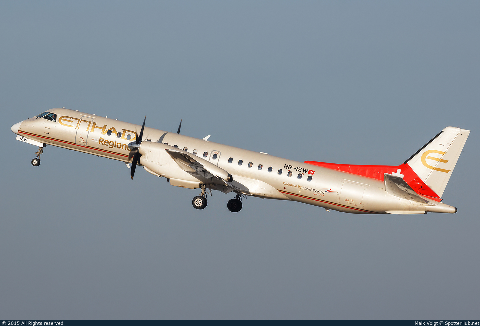 Photo of HB-IZW - Saab 2000 operated by Etihad Regional (opb Darwin Airline)