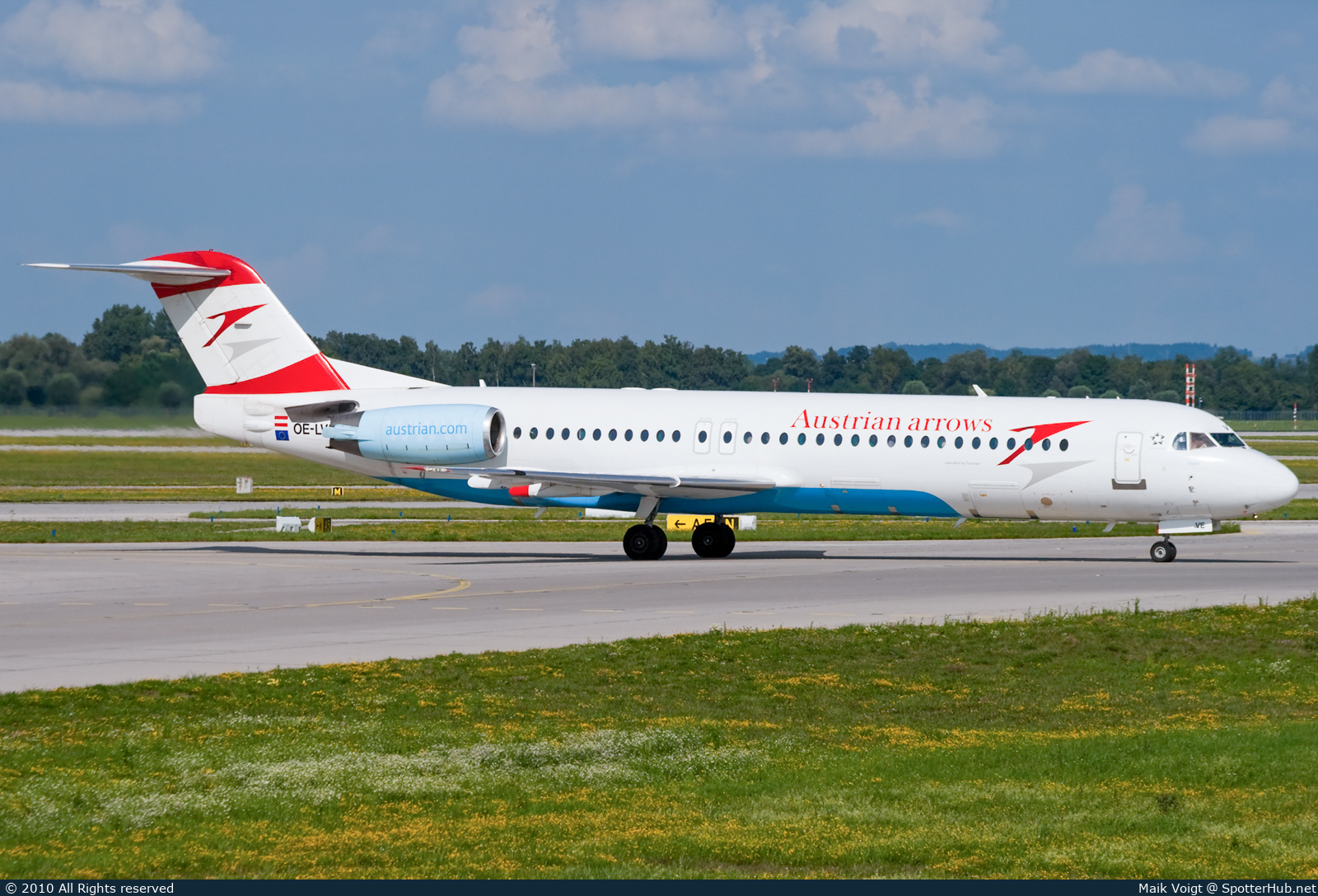 Photo of OE-LVE - Fokker 100 operated by Austrian Arrows (opb Tyrolean Airways)
