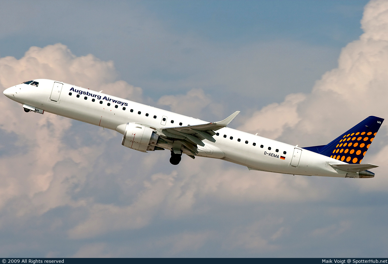 Photo of D-AEMA - Embraer ERJ-195LR operated by Augsburg Airways