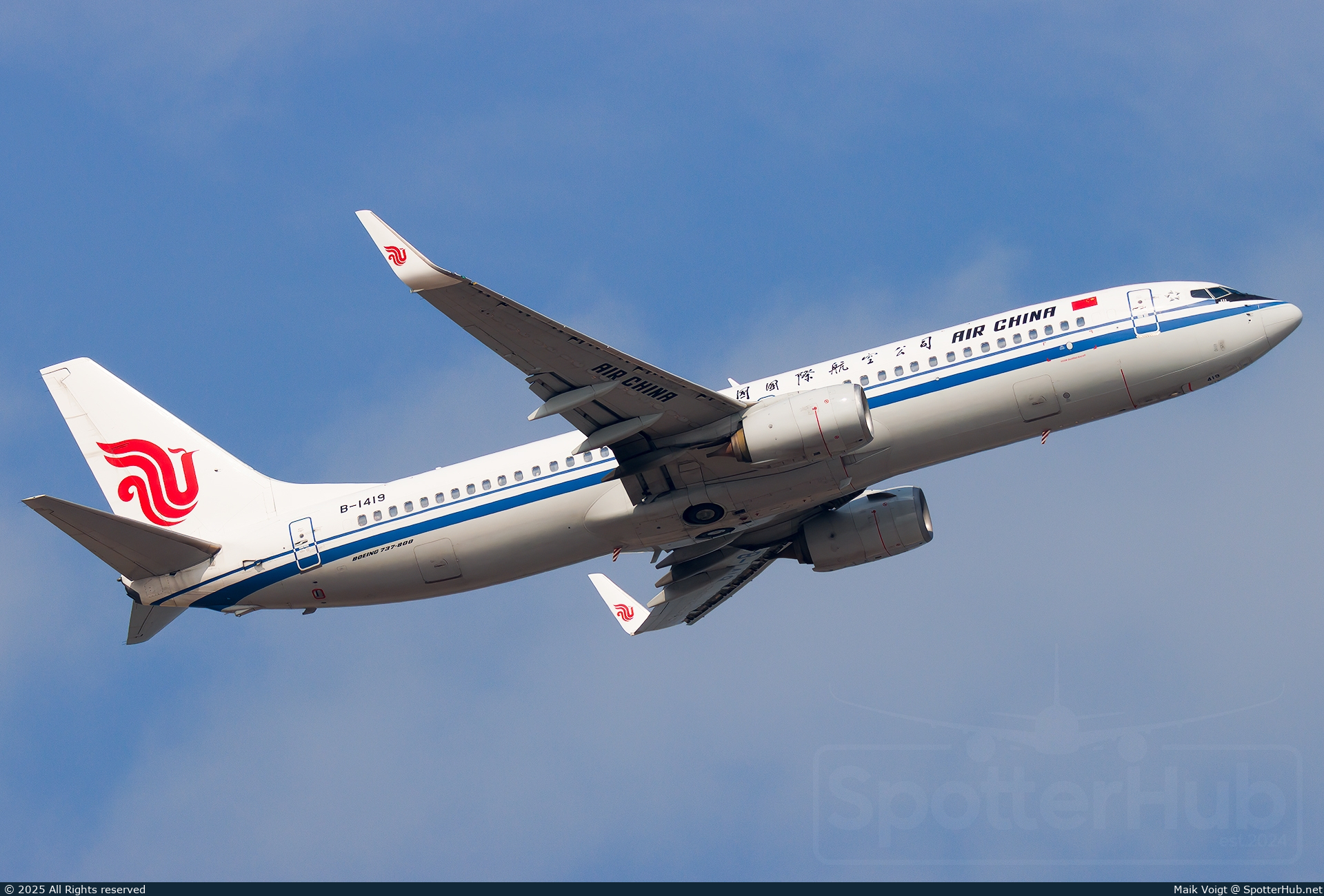 Photo of B-1419 - Boeing 737-89L operated by Air China