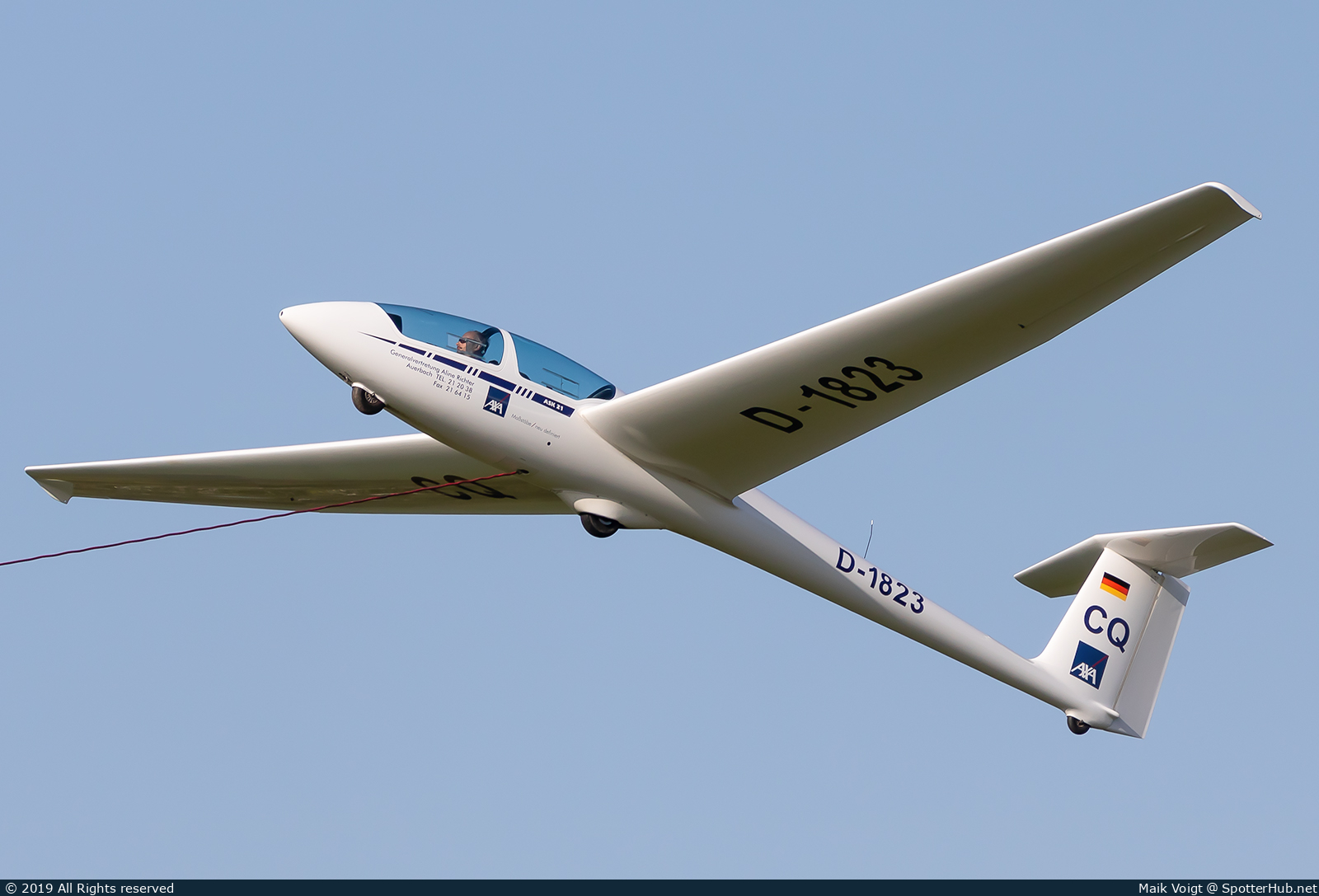 Photo of D-1823 - Schleicher ASK 21 operated by Fliegerklub Auerbach