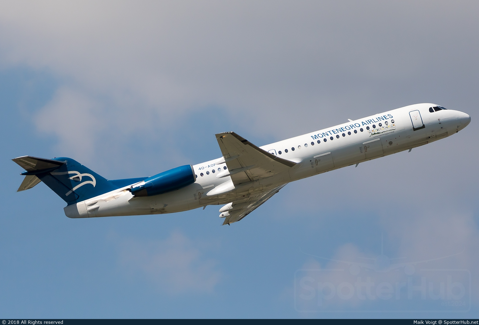 Photo of 4O-AOP - Fokker 100 operated by Montenegro Airlines