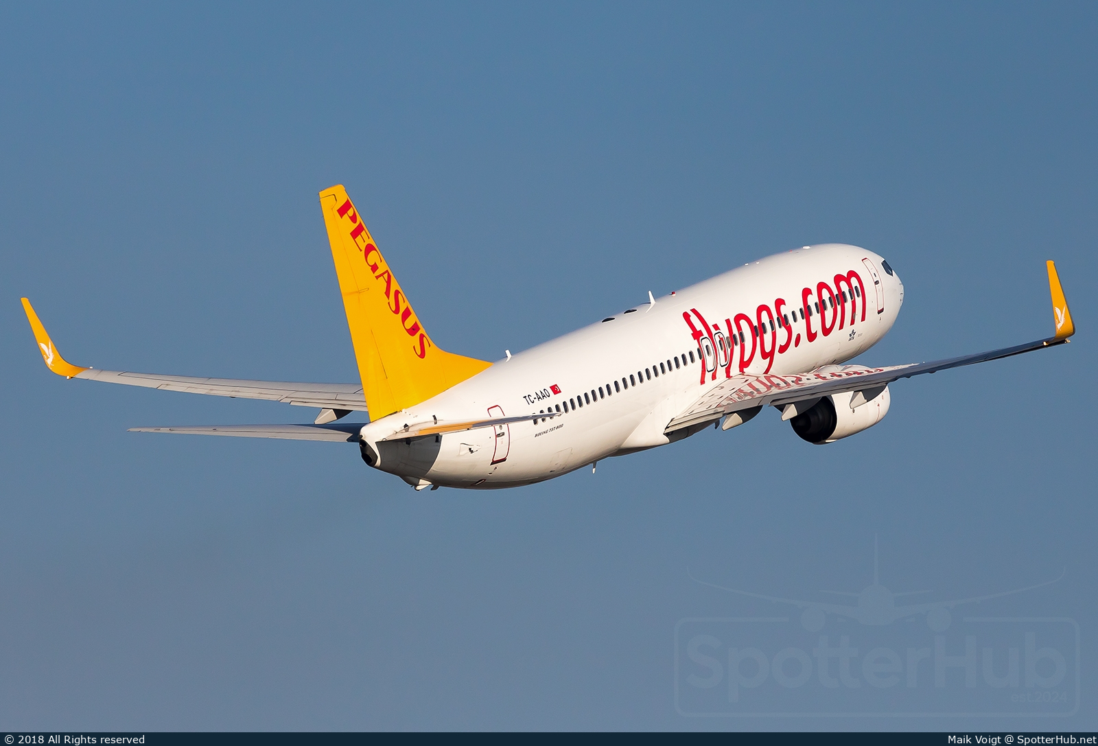 Photo of TC-AAO - Boeing 737-86N operated by Pegasus Airlines