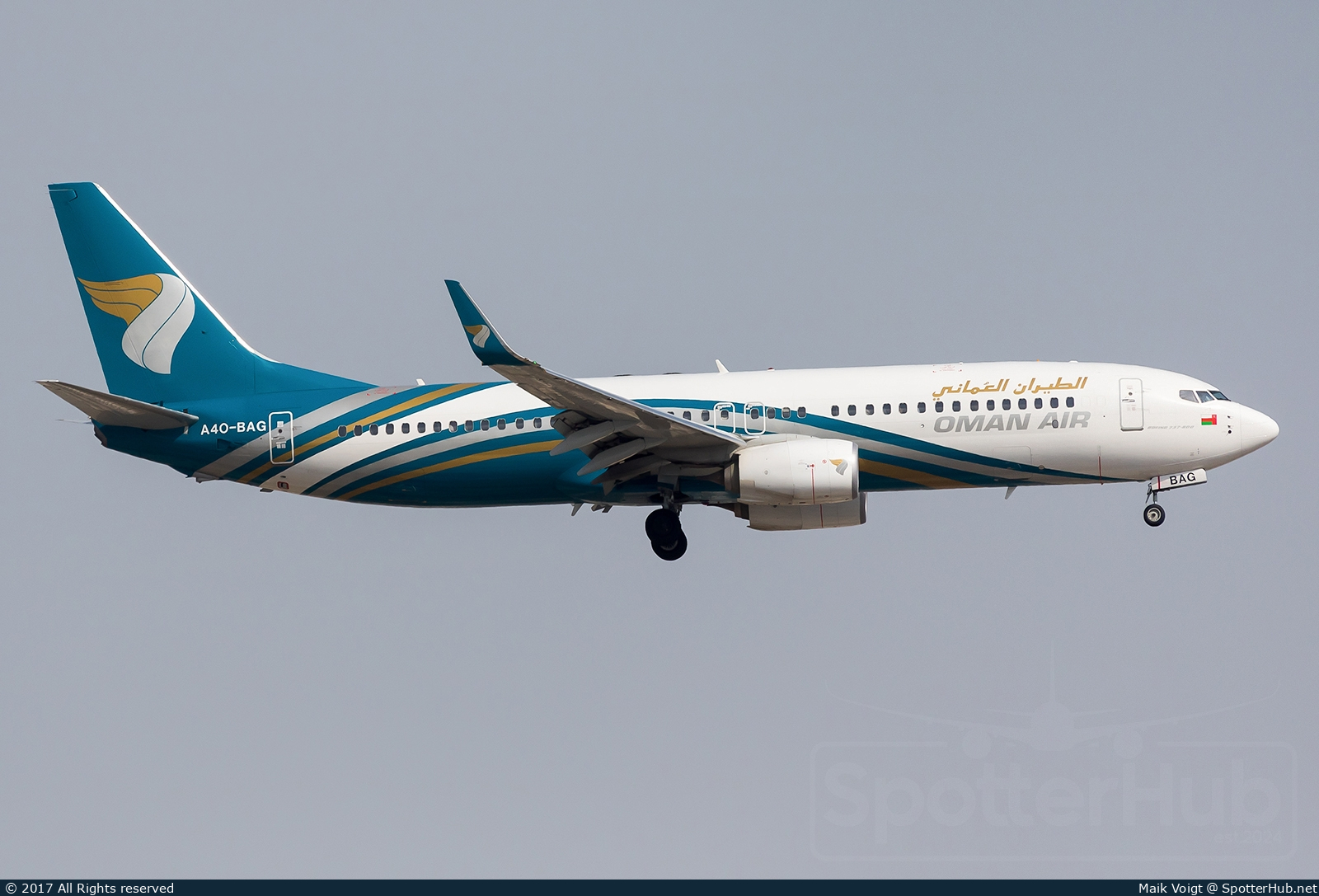 Photo of A4O-BAG - Boeing 737-8SH operated by Oman Air