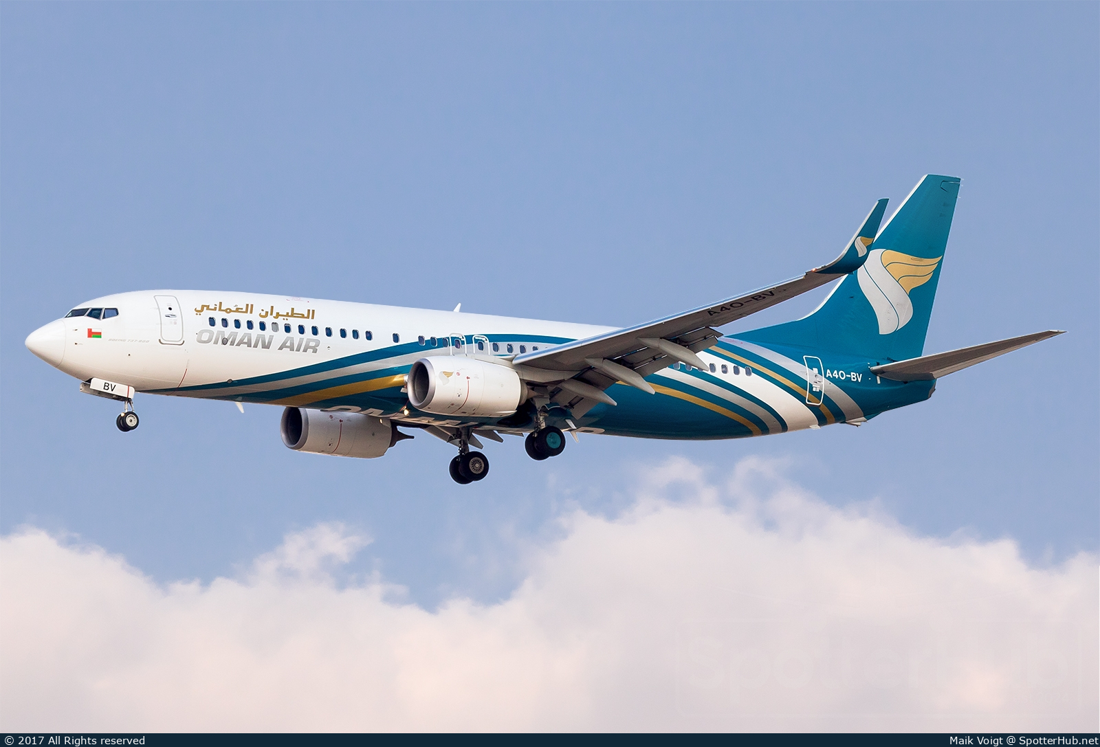 Photo of A4O-BV - Boeing 737-81M operated by Oman Air