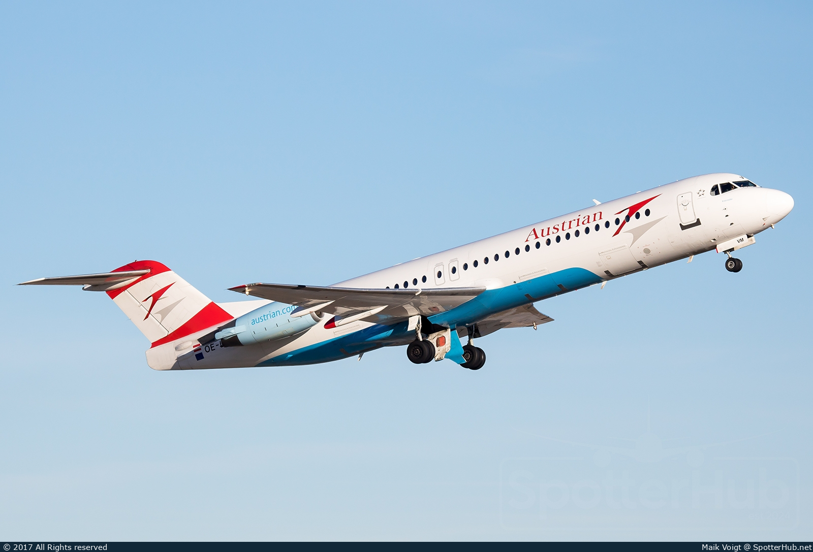 Photo of OE-LVM - Fokker 100 operated by Austrian Airlines