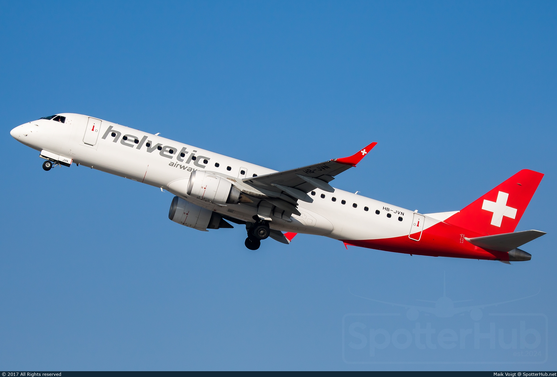 Photo of HB-JVN - Embraer ERJ-190LR operated by Helvetic Airways