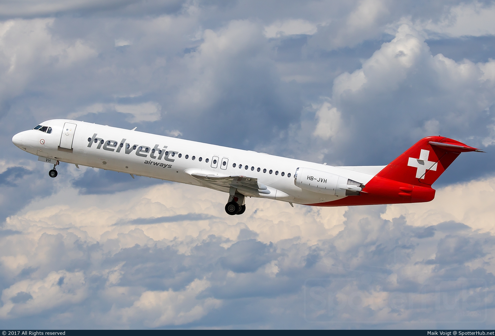 Photo of HB-JVH - Fokker 100 operated by Helvetic Airways