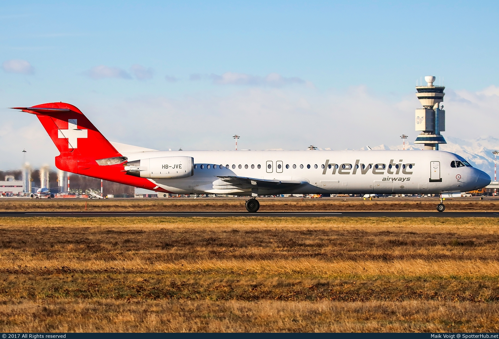 Photo of HB-JVE - Fokker 100 operated by Helvetic Airways