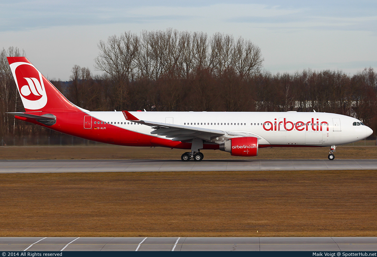 Photo of D-ALPI - Airbus A330-223 operated by Air Berlin
