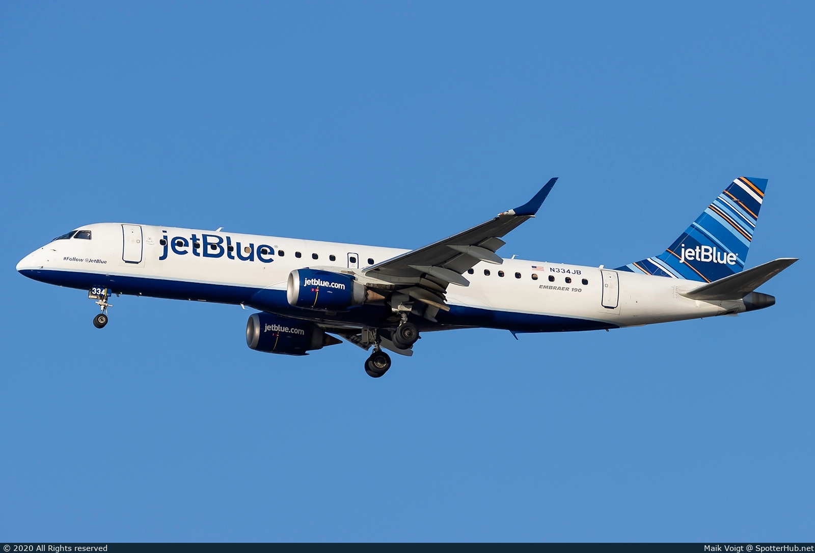 Photo of N334JB - Embraer ERJ-190AR operated by jetBlue Airways