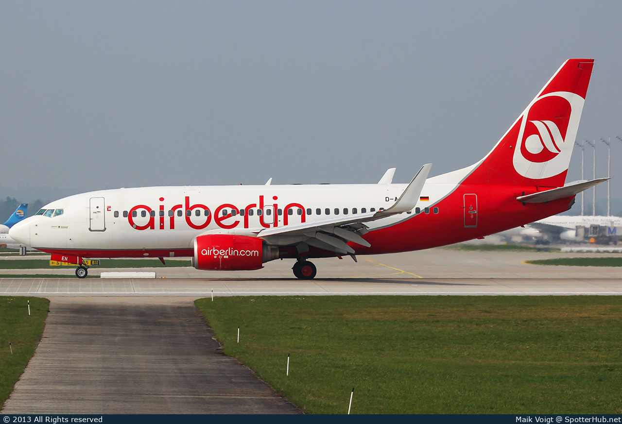 Photo of D-AGEN - Boeing 737-75B operated by Air Berlin (opb Germania)
