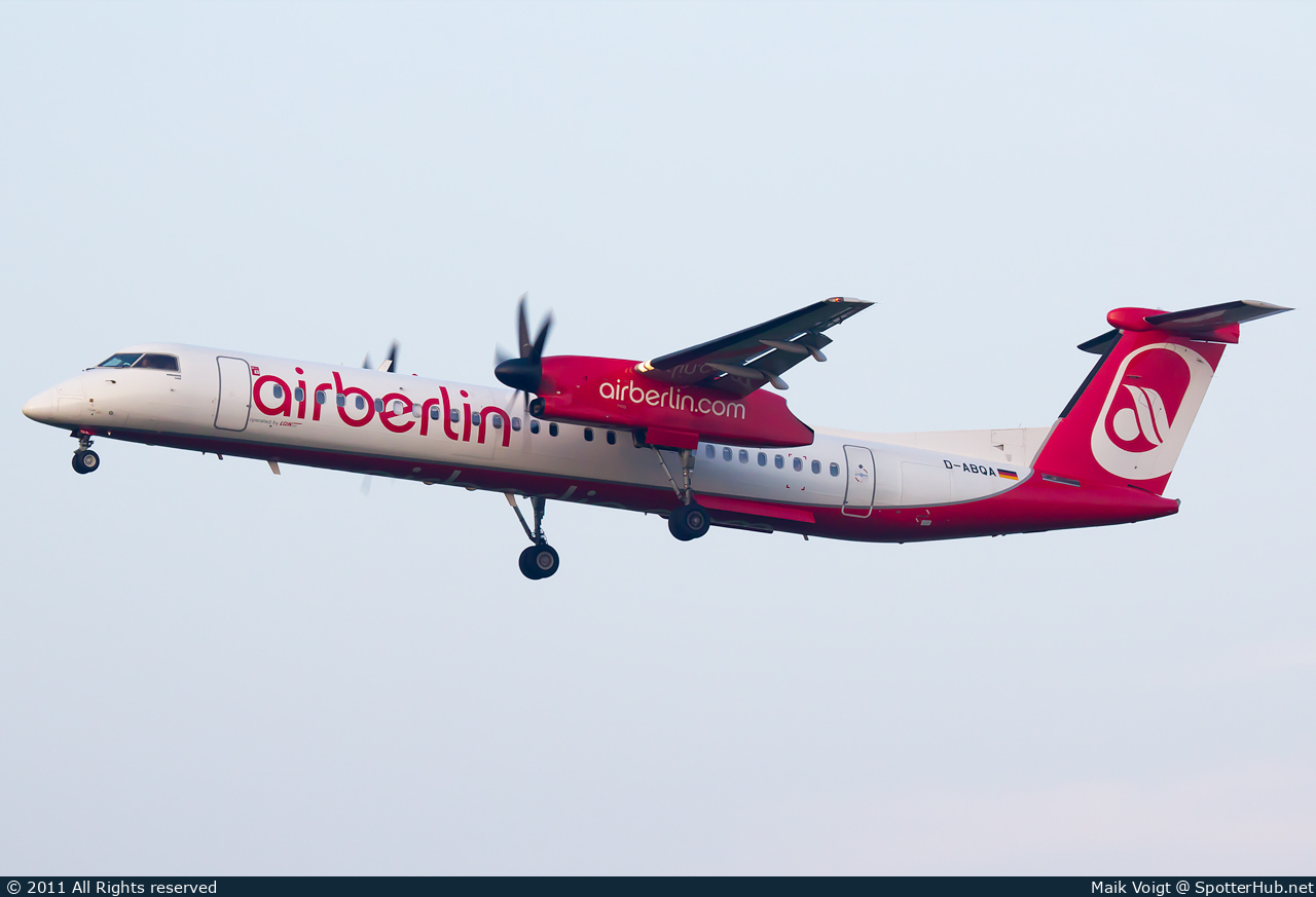 Photo of D-ABQA - Bombardier DHC-8-402 Dash 8 Q400 operated by Air Berlin (opb LGW Luftfahrtgesellschaft Walter)