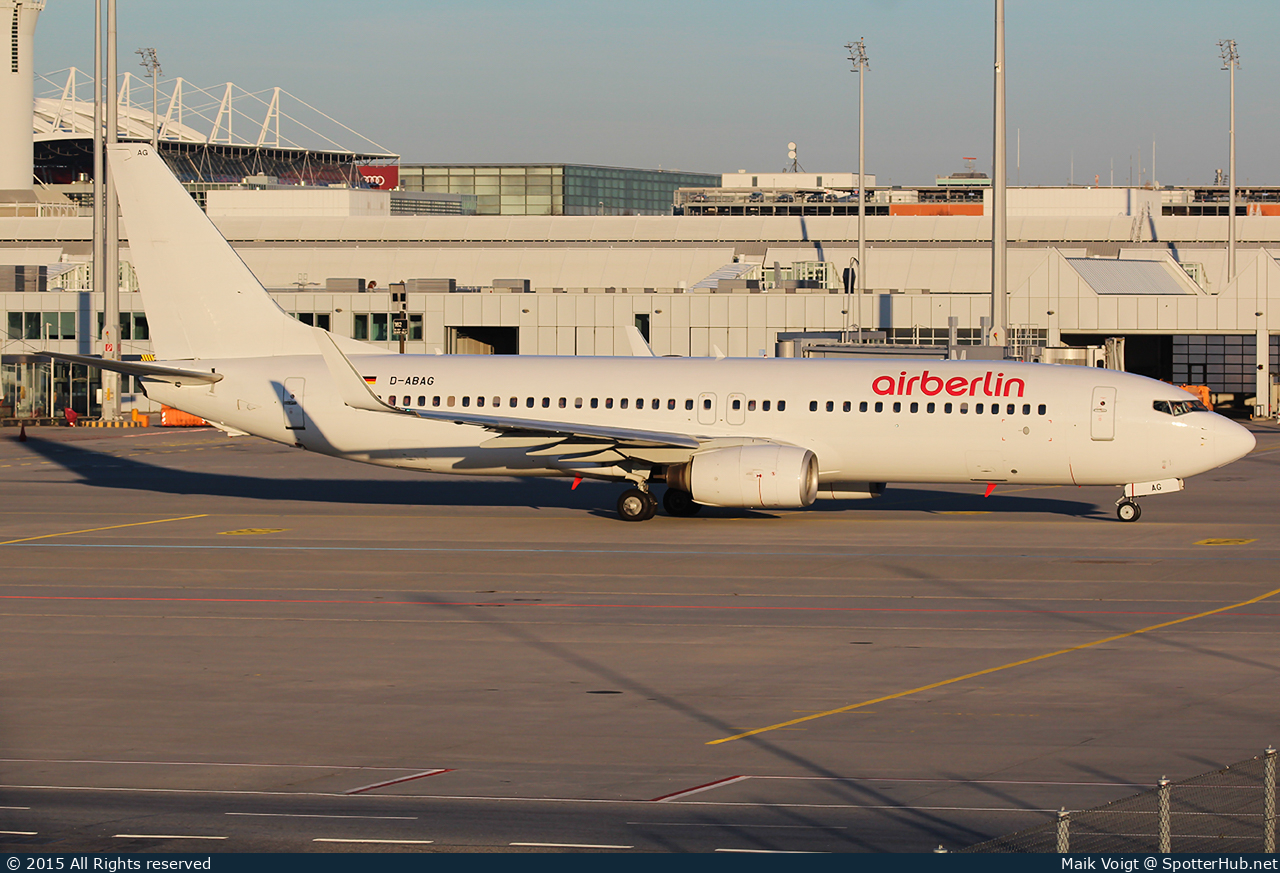 Photo of D-ABAG - Boeing 737-86J operated by Air Berlin (opb TUIfly)
