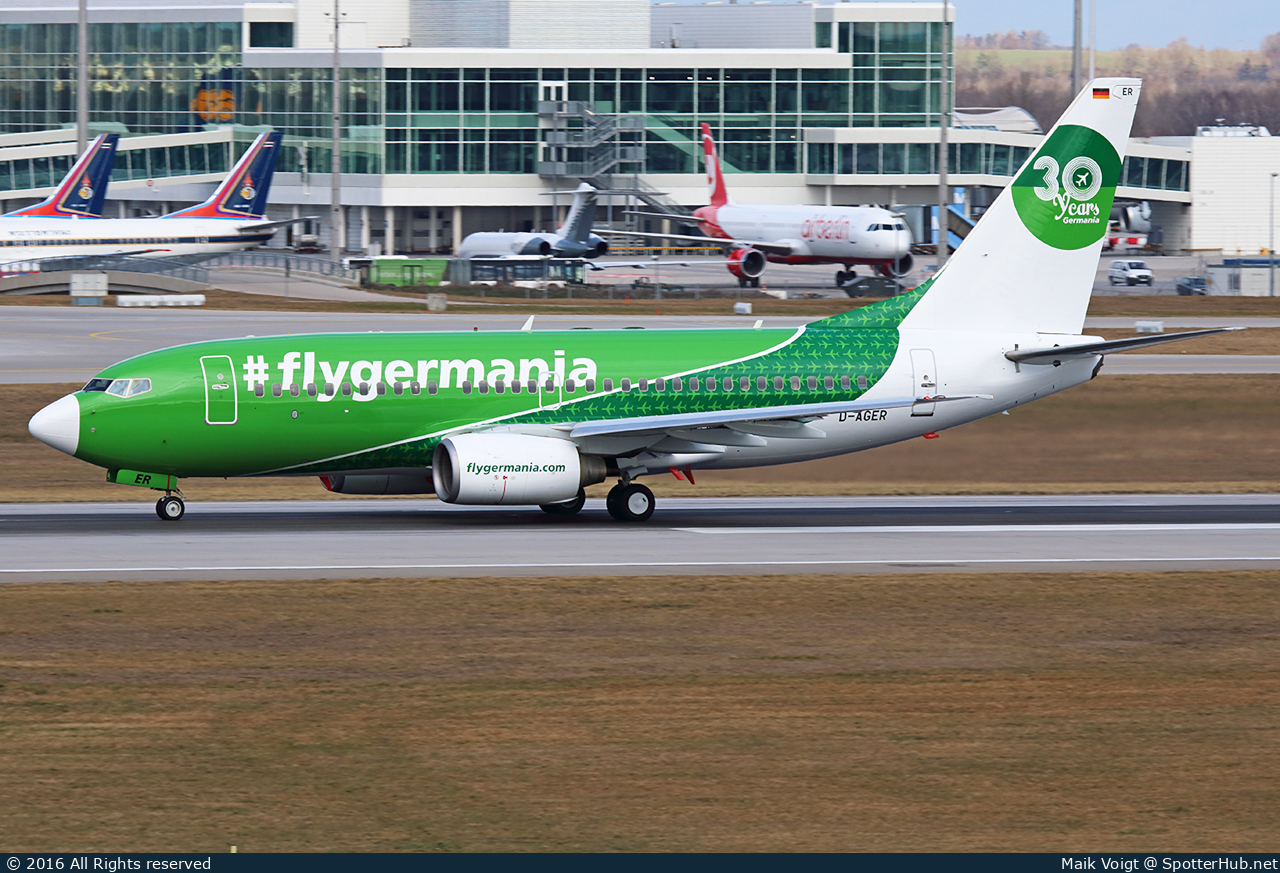Photo of D-AGER - Boeing 737-75B operated by Germania