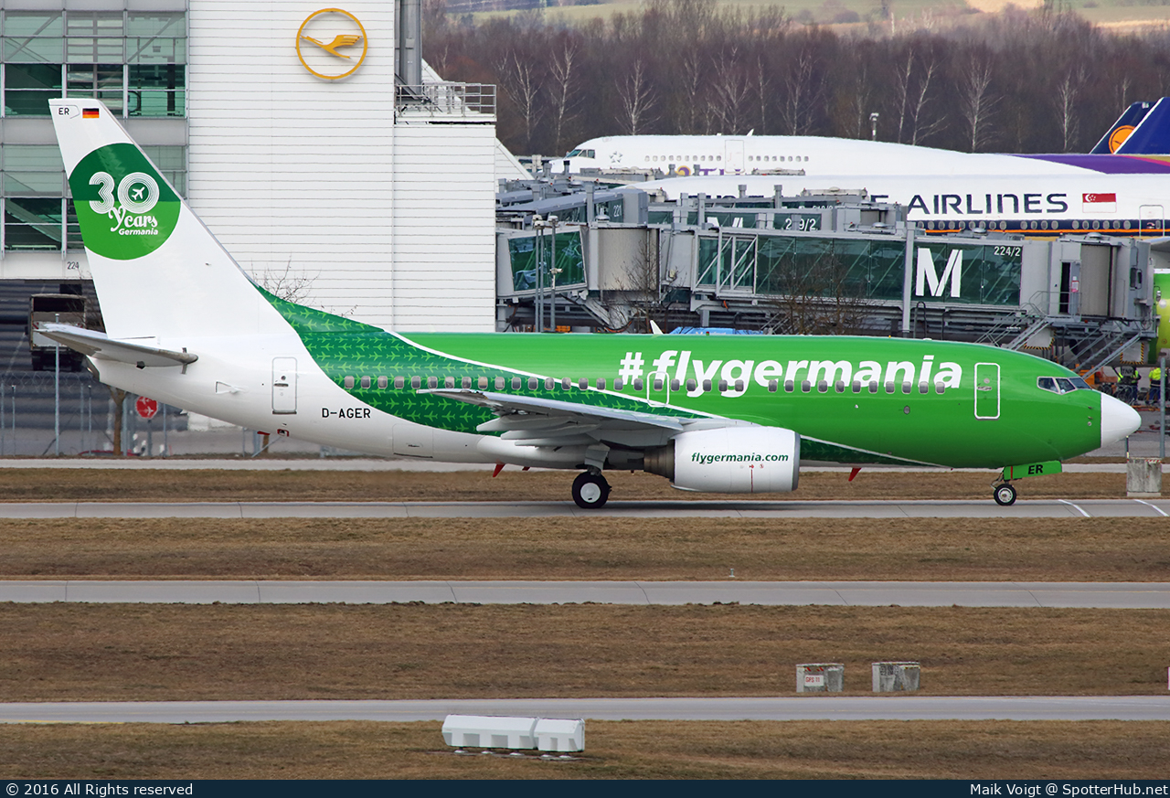 Photo of D-AGER - Boeing 737-75B operated by Germania