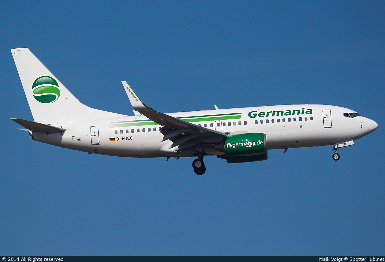 Photo of D-AGEO - Boeing 737-75B operated by Germania