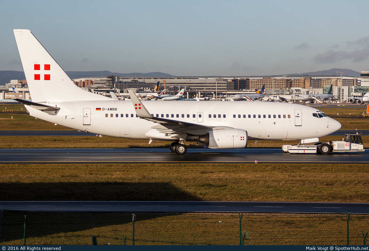 Photo of D-AWBB - Boeing 737-7AK(BBJ) operated by PrivatAir Germany