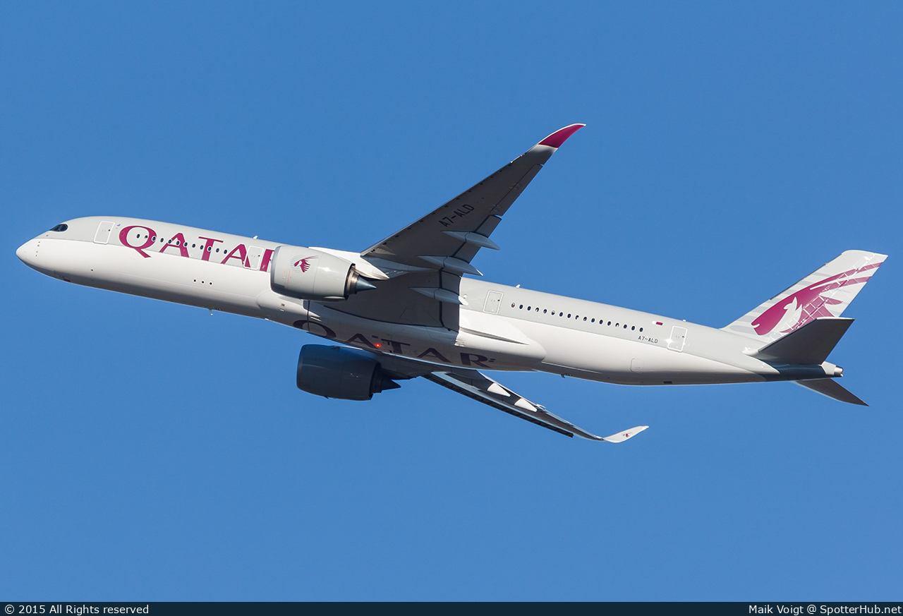 Photo of A7-ALD - Airbus A350-941 operated by Qatar Airways