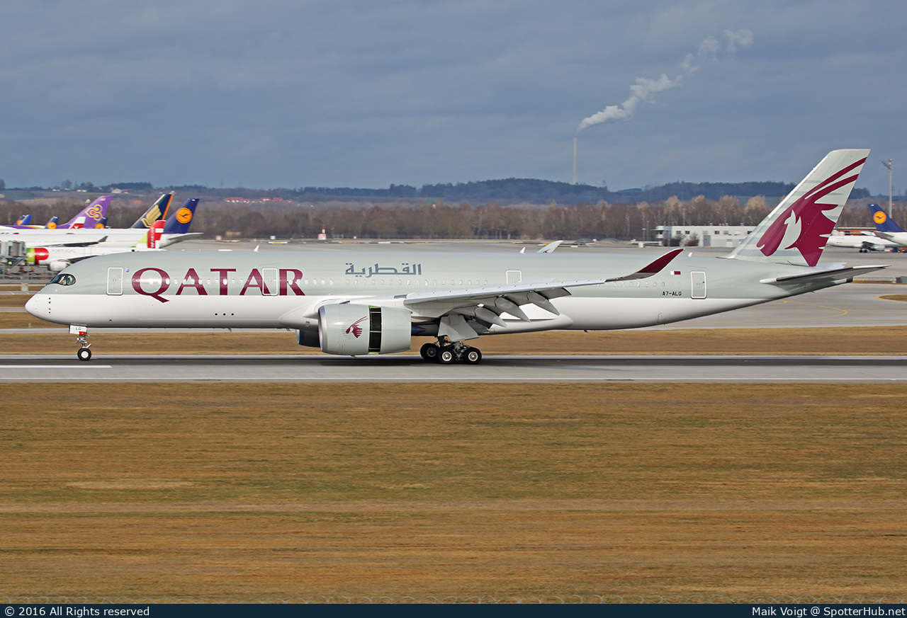 Photo of A7-ALG - Airbus A350-941 operated by Qatar Airways