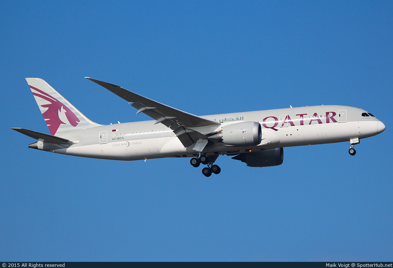 Photo of A7-BCG - Boeing 787-8 Dreamliner operated by Qatar Airways