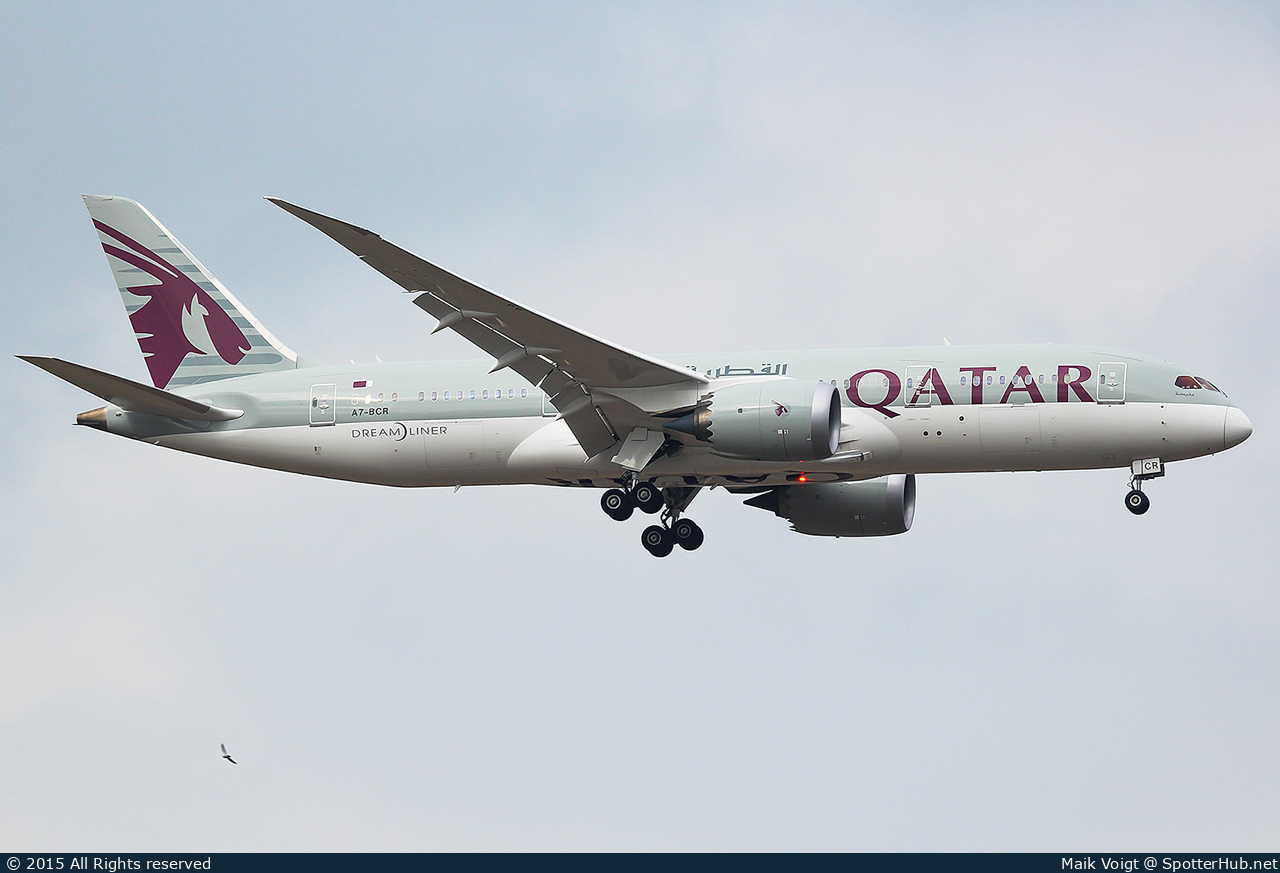 Photo of A7-BCR - Boeing 787-8 Dreamliner operated by Qatar Airways