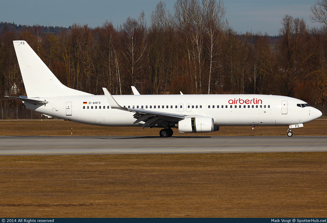 Photo of D-AHFS - Boeing 737-8K5 operated by Air Berlin (opb TUIfly)