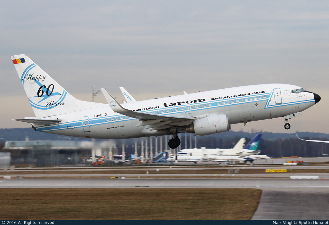 Photo of YR-BGG - Boeing 737-78J operated by Tarom - Romanian Air Transport