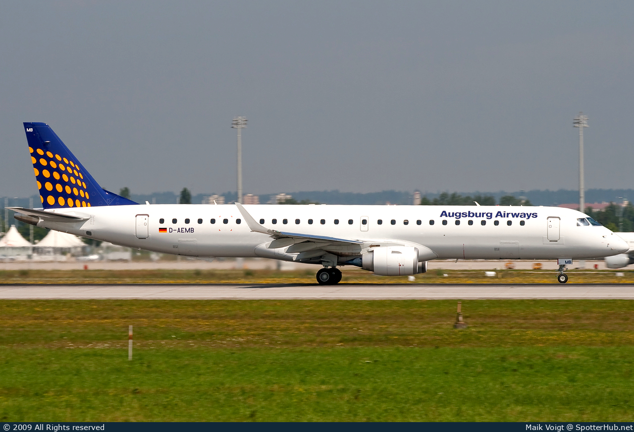 Photo of D-AEMB - Embraer ERJ-195LR operated by Augsburg Airways