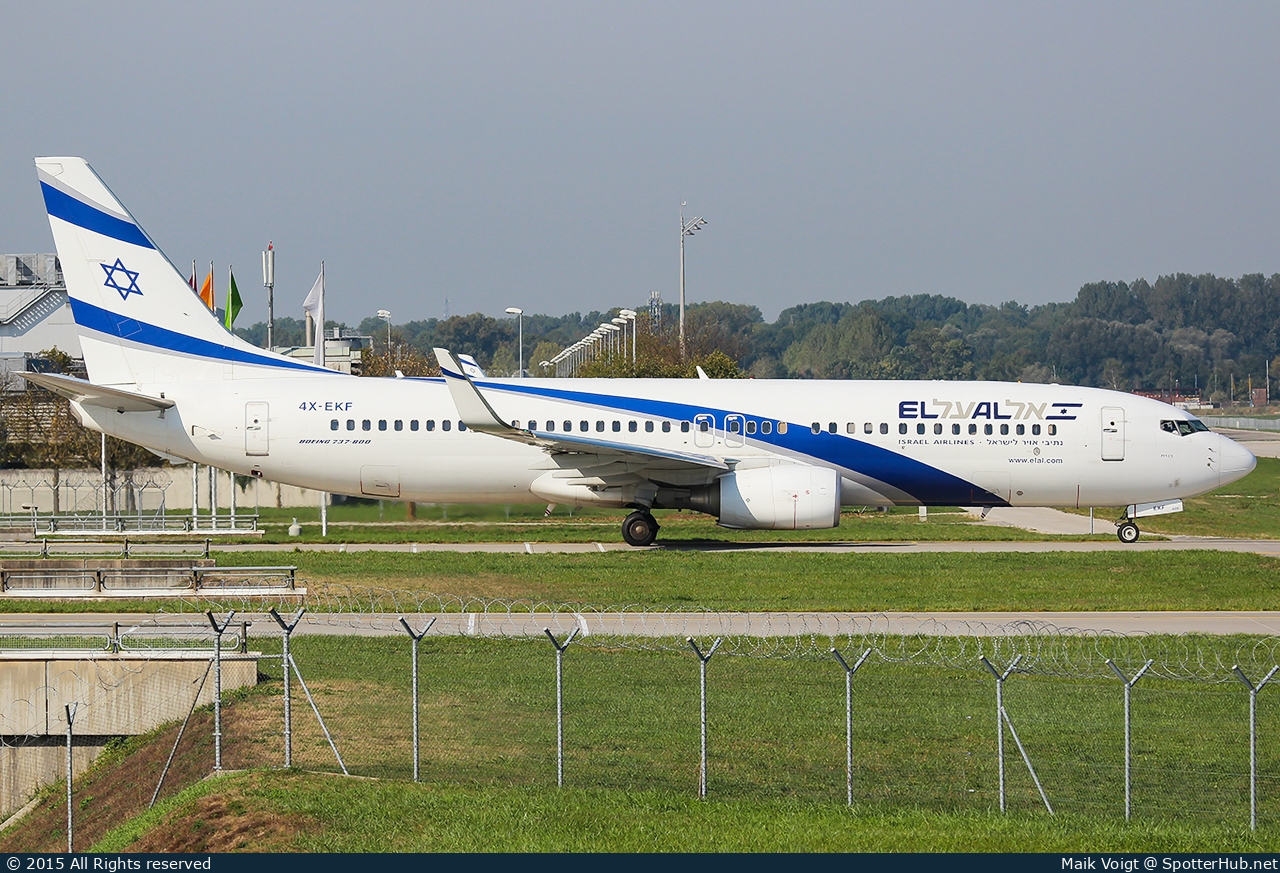 Photo of 4X-EKF - Boeing 737-8HX operated by El Al Israel Airlines