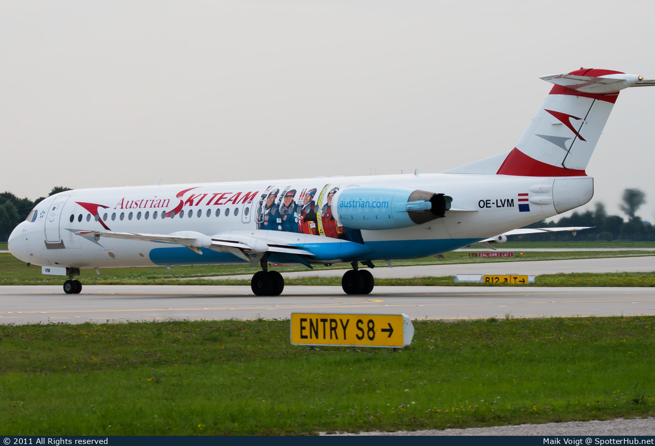 Photo of OE-LVM - Fokker 100 operated by Austrian Airlines