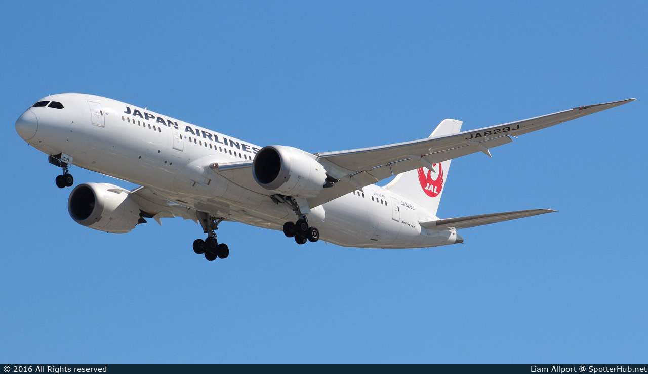 Photo of JA829J - Boeing 787-8 Dreamliner operated by Japan Airlines