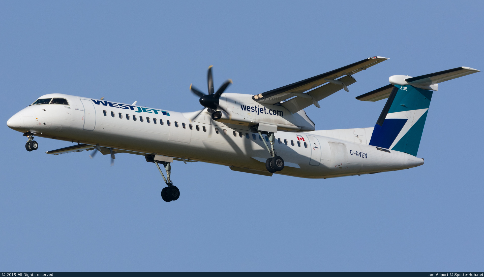 Photo of C-GVEN - Bombardier DHC-8-402 Dash 8 Q400 operated by WestJet Encore