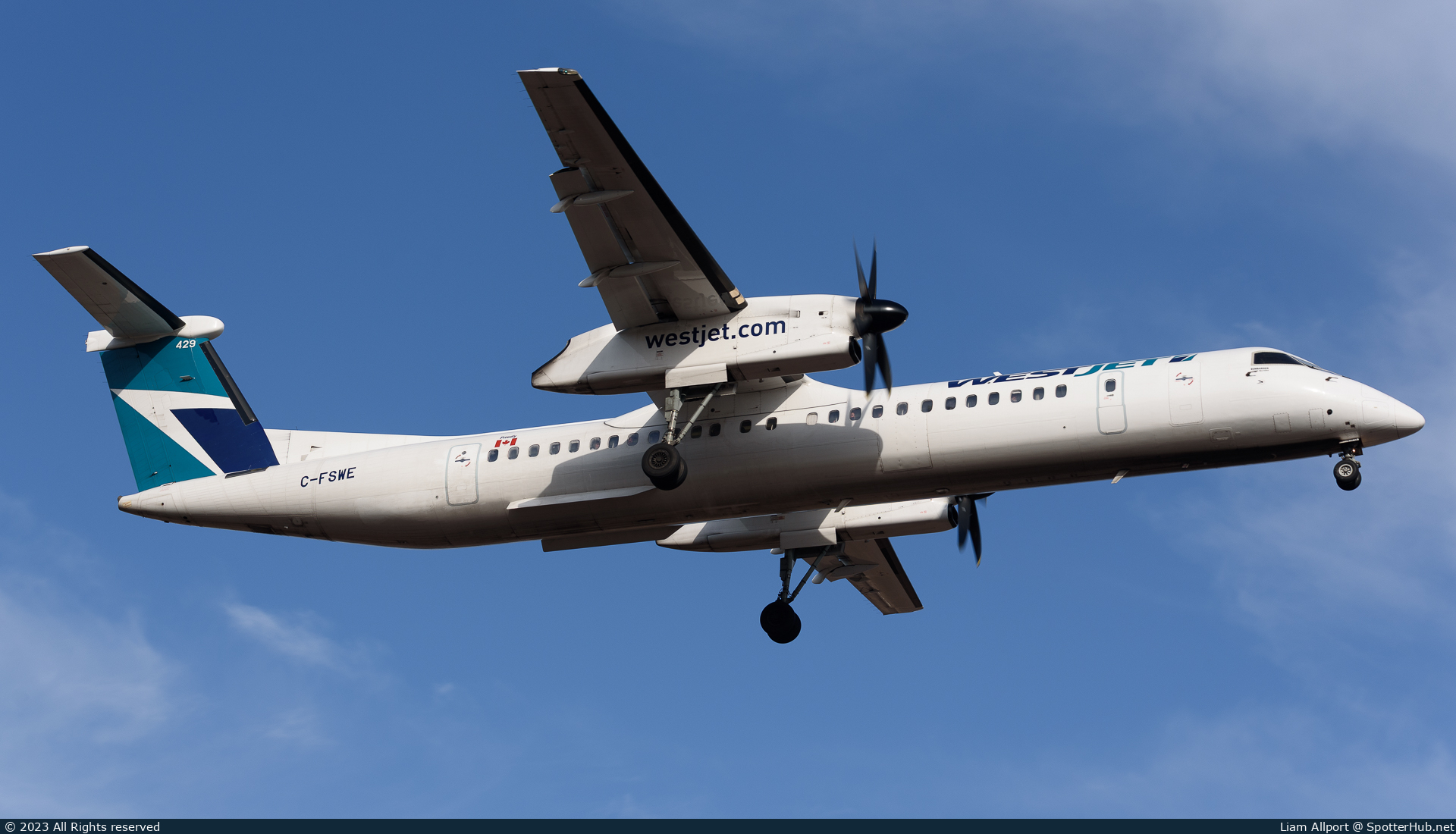 Photo of C-FSWE - Bombardier DHC-8-402 Dash 8 Q400 operated by WestJet Encore
