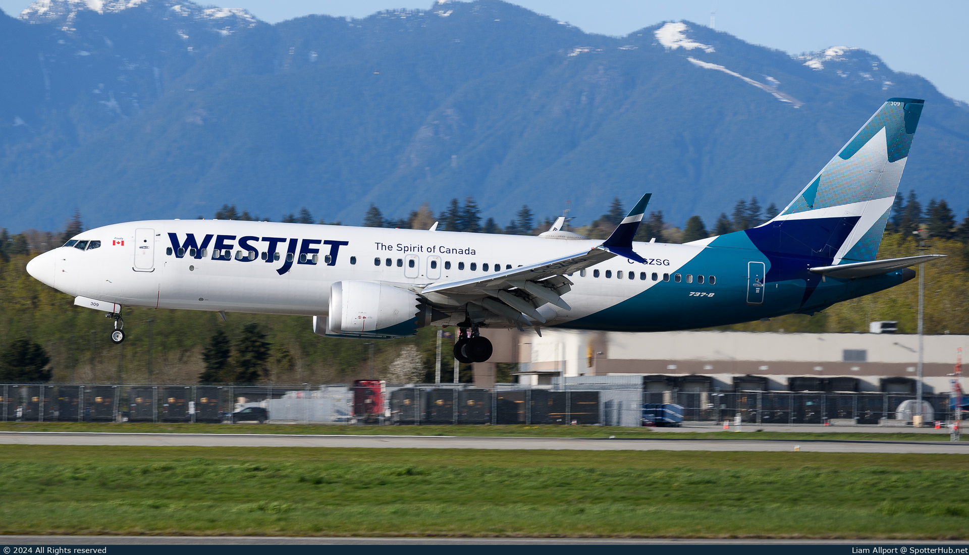 Photo of C-GZSG - Boeing 737 MAX 8 operated by WestJet Airlines